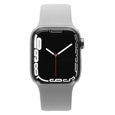 Apple Watch Series 8 GPS + Cellular 41mm Acier inoxydable argent Bracelet Sport blanc - très bon état Reconditionné - Apple reconditionné disponible sur As Good As New